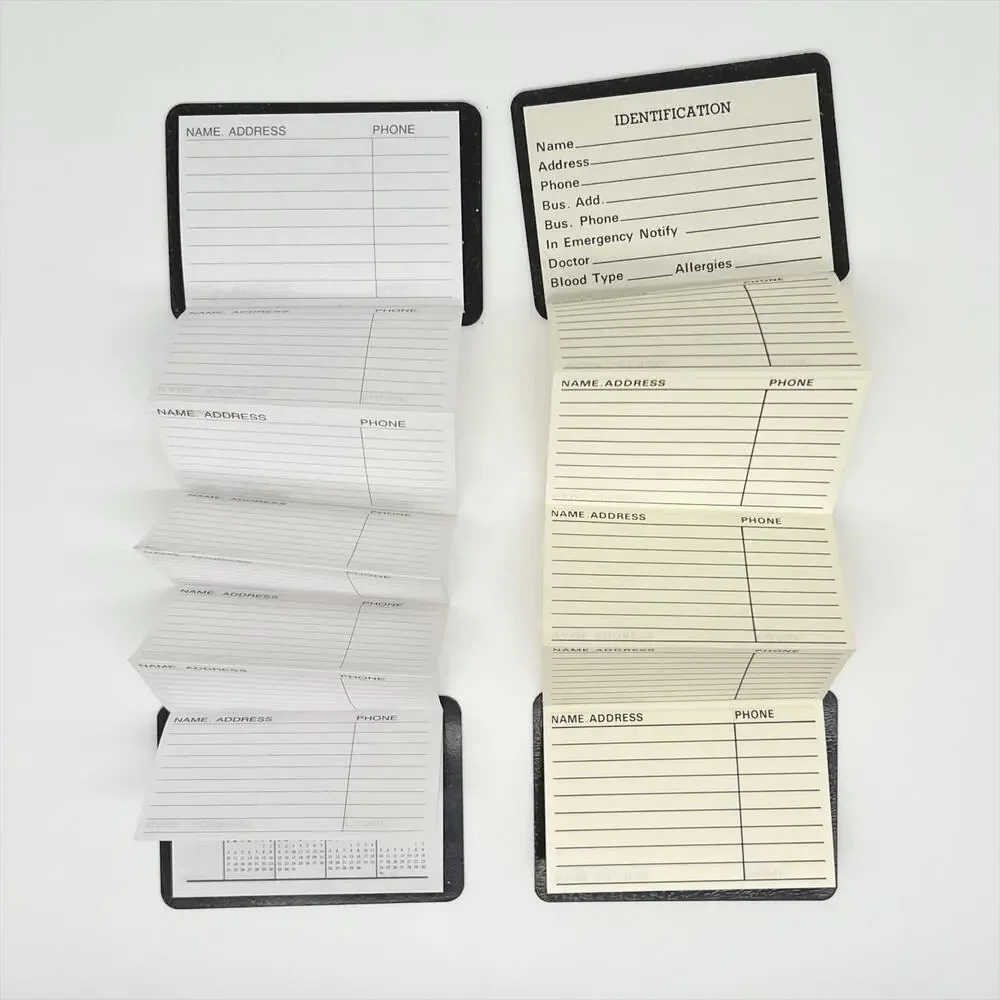 Lot of 2 Vintage Accordion Style Magnetic Folding Address Books US Airways